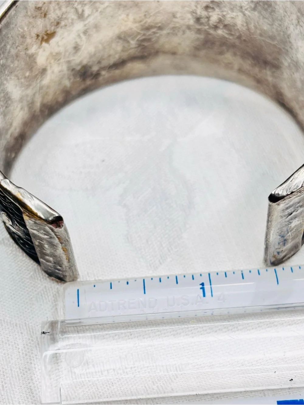 Vintage Bold Wide Cuff Bracelet Aged Silver-Tone